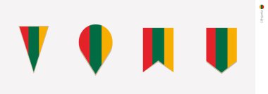 Litvanya bayrağı dikey tasarım, vektör çizim.