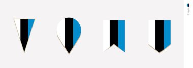 Estonya bayrağı dikey tasarım, vektör çizim.