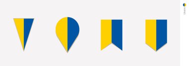 Ukrayna bayrağı dikey tasarım, vektör çizim.