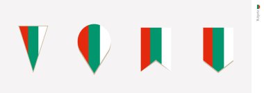 Bulgaristan bayrağı dikey tasarım, vektör çizim.