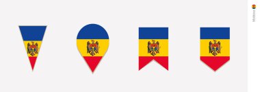 Moldova bayrağı dikey tasarım, vektör çizim.