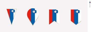 Slovenya bayrağı dikey tasarım, vektör çizim.