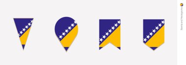 Bosna-Hersek bayrağı dikey tasarım, vektör çizim.