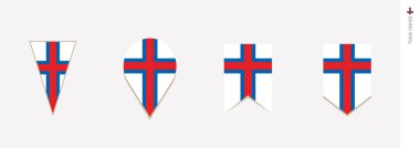 Faroe Adaları bayrağı dikey tasarım, vektör çizim.