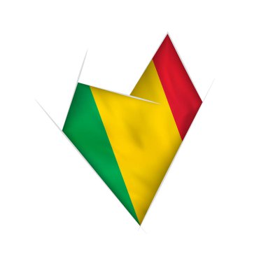 Kabataslak çarpık kalp Mali bayrağı ile