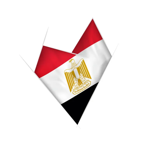 Cuore Storto Con Bandiera Egiziana — Vettoriale Stock