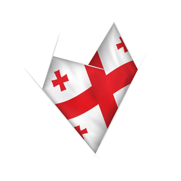 Corazón Torcido Con Bandera Georgia — Vector de stock