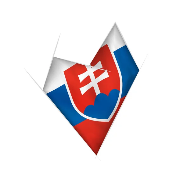 Croquis Coeur Tordu Avec Drapeau Slovaquie — Image vectorielle