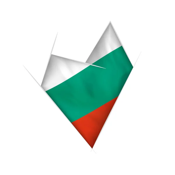 Corazón Torcido Con Bandera Bulgaria — Vector de stock