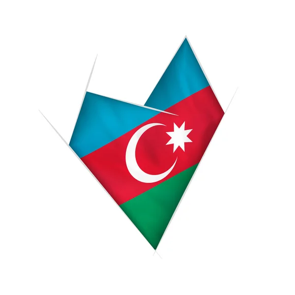 Sketched Hati Bengkok Dengan Bendera Azerbaijan - Stok Vektor