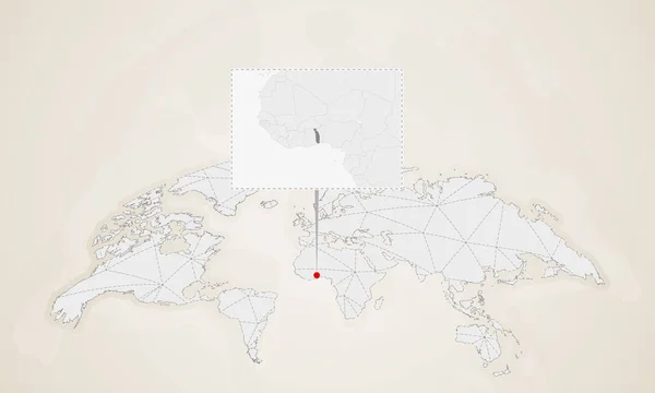 Mapa Togo Com Países Vizinhos Presos Mapa Mundo Mapa Mundo — Vetor de Stock