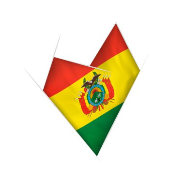 Sketched crooked heart with flag of Bolivia