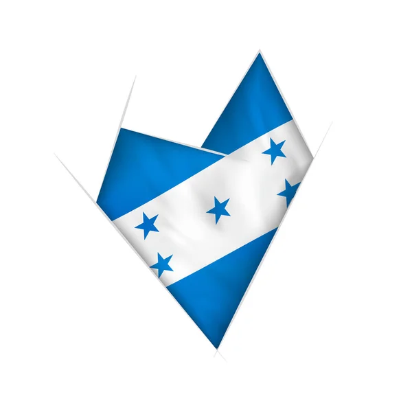 Cuore Storto Con Bandiera Dell Honduras — Vettoriale Stock
