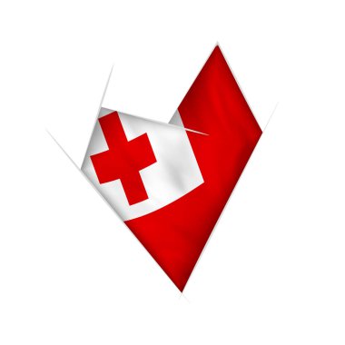 Tonga bayraklı kabataslak çarpık kalp