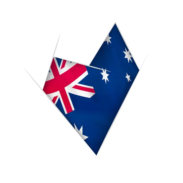Naszkicowane Krzywe Serca Flaga Australii — Wektor stockowy