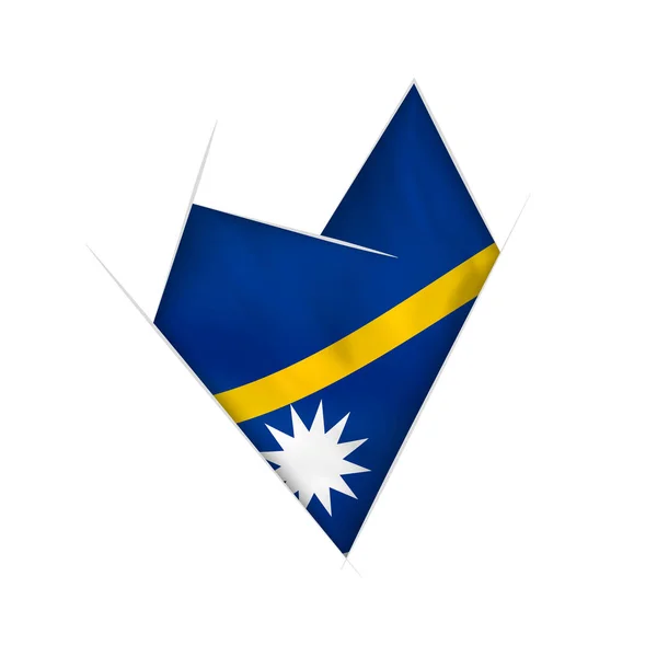 Corazón Torcido Dibujado Con Bandera Nauru — Archivo Imágenes Vectoriales