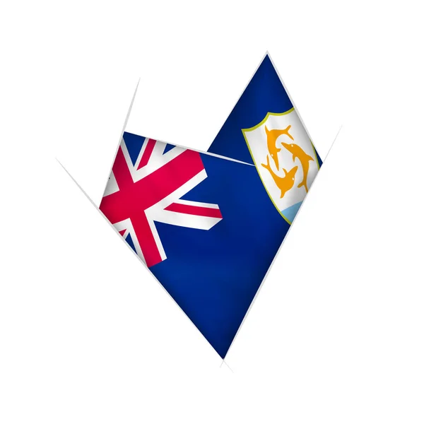 Sketched Crooked Heart Flag Anguilla — Stockvector