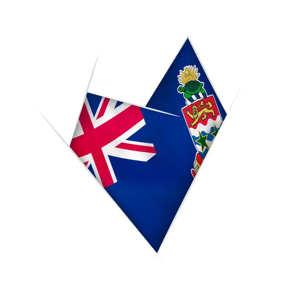 Corazón Torcido Con Bandera Islas Caimán — Archivo Imágenes Vectoriales