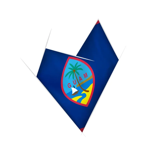Corazón Torcido Dibujado Con Bandera Guam — Archivo Imágenes Vectoriales