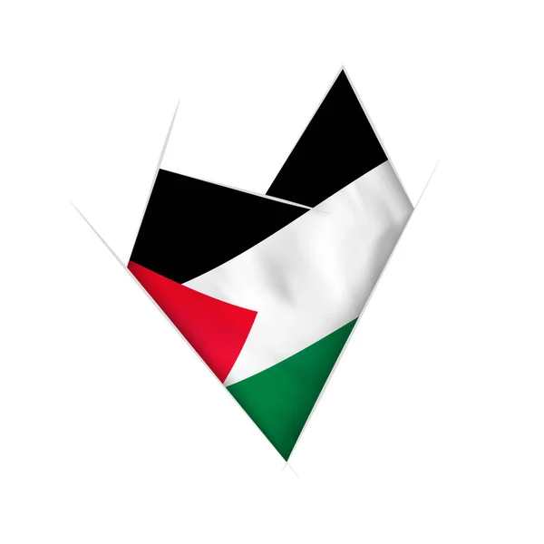 Sketched Crooked Heart Flag Palestine — Stockový vektor