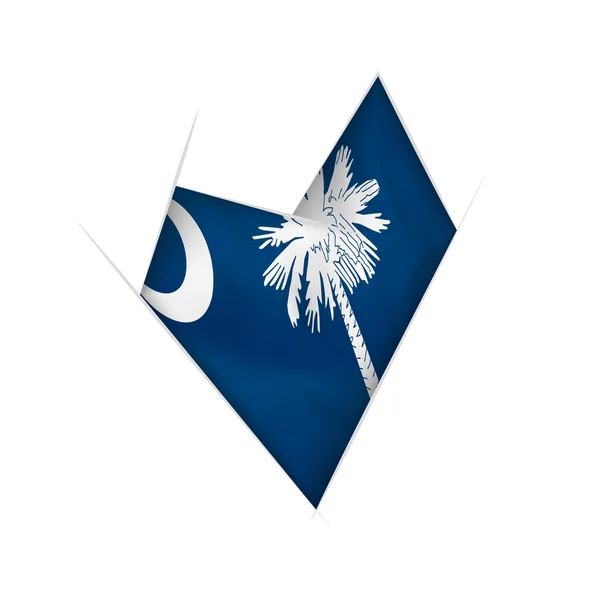 Кривое Сердце Флагом Южной Каролины — стоковый вектор