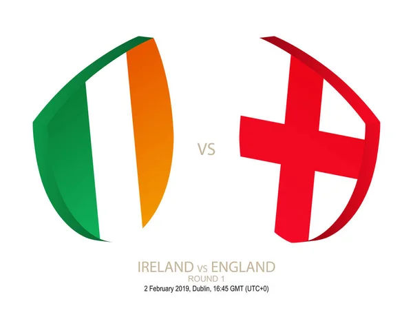 Irlanda Inglaterra 2019 Rugby Six Nations Championship Ilustração Vetorial — Vetor de Stock