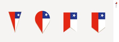 Şili bayrağı dikey tasarım, vektör çizim.