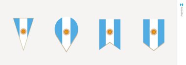 Arjantin bayrağı dikey tasarım, vektör çizim.