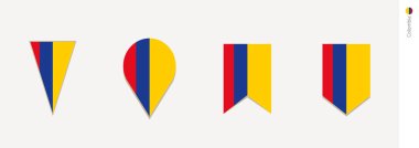 Kolombiya bayrak dikey tasarım, vektör çizim.