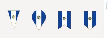 El Salvador bayrak dikey tasarım, vektör çizim.