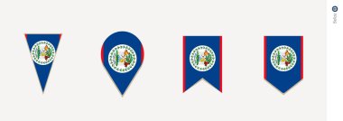 Belize bayrağı dikey tasarım, vektör çizim.