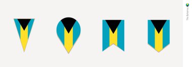 Dikey tasarım, vektör çizim Bahamalar bayrağı.