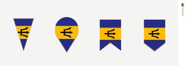 Barbados Bayrağı dikey tasarım, vektör çizim.