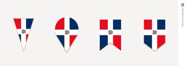 Dikey tasarım, vektör çizim Dominik Cumhuriyeti bayrağı.