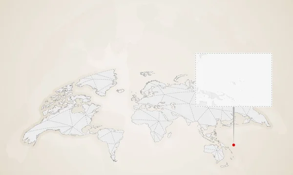 Mappa Delle Isole Marshall Con Paesi Vicini Bloccato Sulla Mappa — Vettoriale Stock