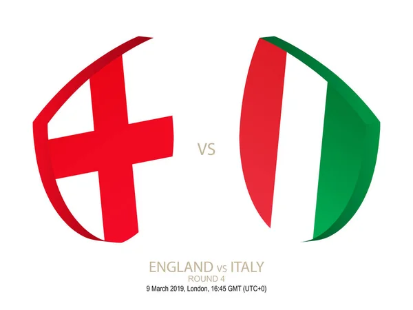Inglaterra Itália 2019 Rugby Six Nations Championship Ilustração Vetorial — Vetor de Stock