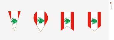 Lübnan bayrağı dikey tasarım, vektör çizim.