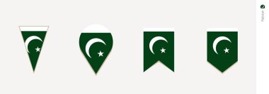 Pakistan bayrağı dikey tasarım, vektör çizim.