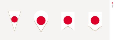 Japonya bayrağı dikey tasarım, vektör çizim.