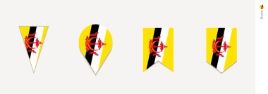 Brunei bayrağı dikey tasarım, vektör çizim.