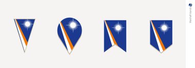 Marshall Adaları bayrağı dikey tasarım, vektör çizim.