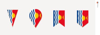 Kiribati bayrak dikey tasarım, vektör çizim.