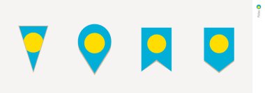 Palau bayrak dikey tasarım, vektör çizim.