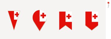 Tonga bayrak dikey tasarım, vektör çizim.