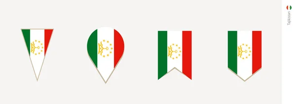 Vlajka Tádžikistánu Vertikální Design Vektorové Ilustrace — Stockový vektor