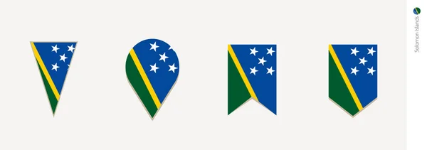Νήσοι Σολομώντος Σημαία Στο Κάθετο Σχέδιο Εικονογράφηση Διάνυσμα — Διανυσματικό Αρχείο