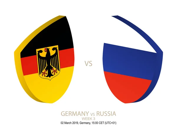 Deutschland Gegen Russland 2019 Rugby Meisterschaft Vektorillustration — Stockvektor