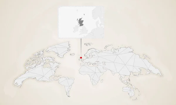 Mapa Escócia Com Países Vizinhos Presos Mapa Mundo Mapa Mundo — Vetor de Stock