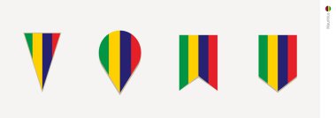 Mauritius bayrak dikey tasarım, vektör çizim.