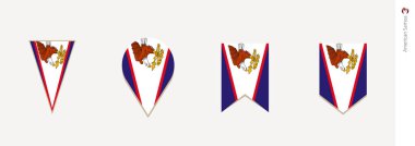 Amerikan Samoası bayrak dikey tasarım, vektör çizim.